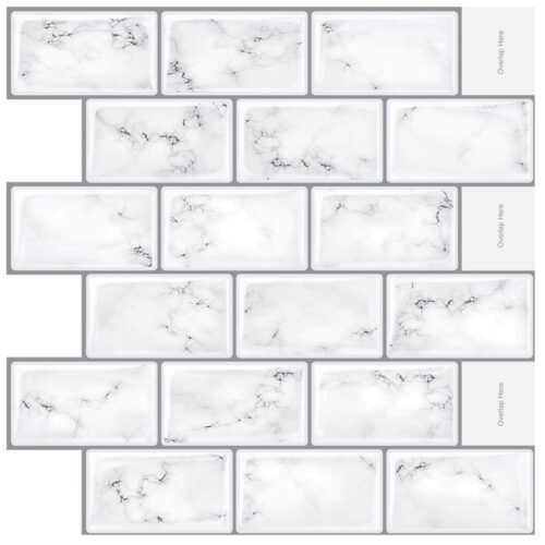 white marble subway tile