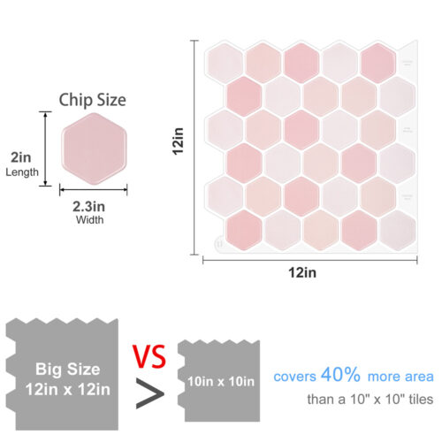 big size pink hexagon tiles