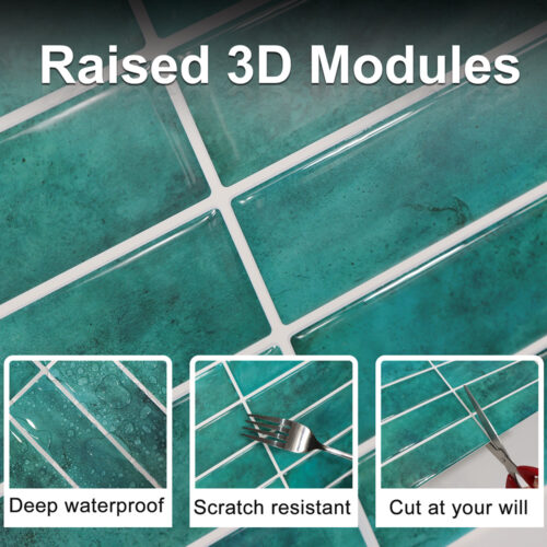 3d easy to cut adhesive finger tile backsplash