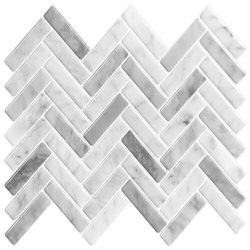 peel and stick marble herringbone vinyl tile