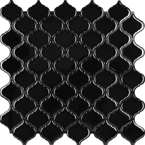 black arabesque vinyl tile