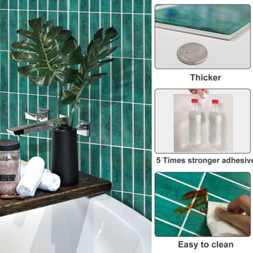 high quality thicker upgrade vinyl green mosaic finger tile