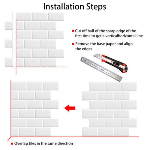 how to install peel and stick pure white subway tiles