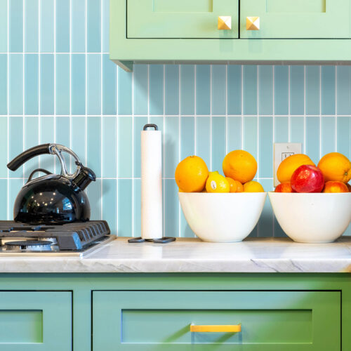 kitchen backsplash blue mosaic tile