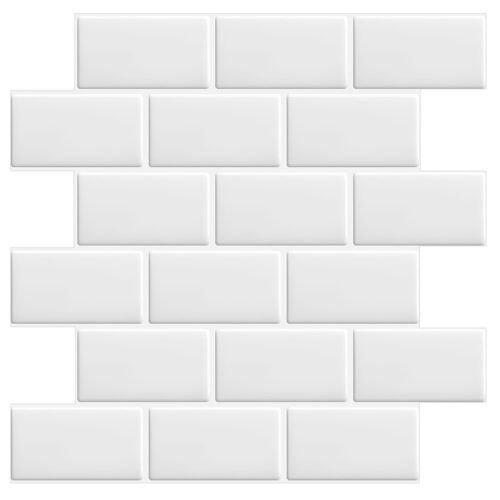 pure white vinyl subway tile