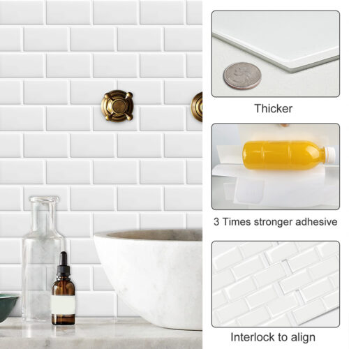 why select thicker upgrade design pure white vinyl subway tiles