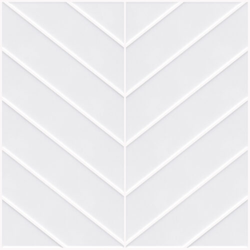 pure white herringbone vinyl tile