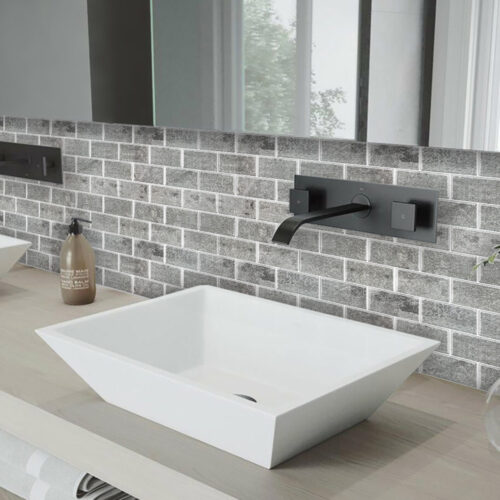 bathroom backsplash peel and stick grey marble tile stickers