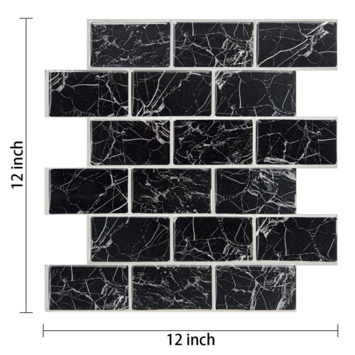 12 x 12 inch black marble tile