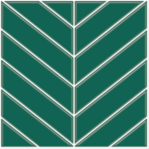 green herringbone tile