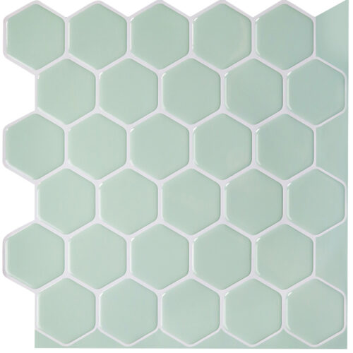 green hexagon vinyl tile