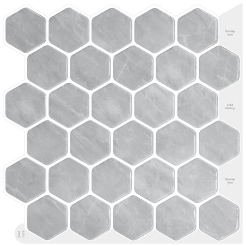 hexagon vinyl grey stone tile