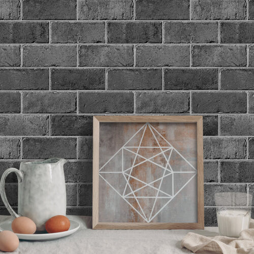 wall decor peel and stick grey brick tiles