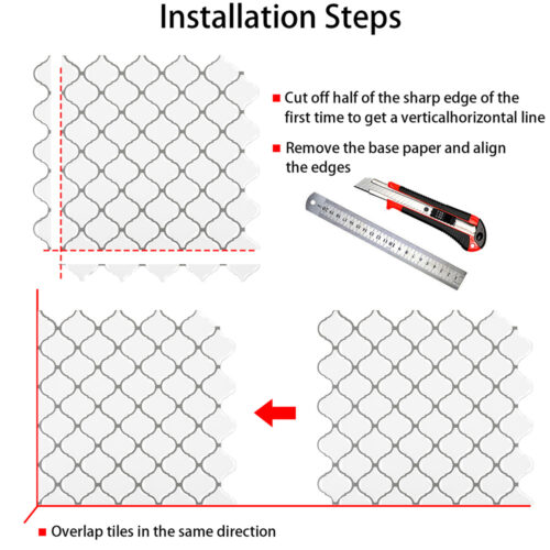 self stick white arabesque vinyl tile backsplash installation steps