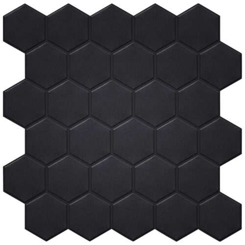 matte black hexagon tile