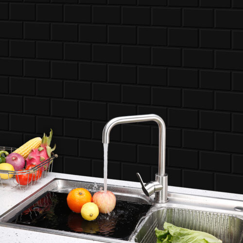 peel and stick black subway tile kitchen backsplash stickers