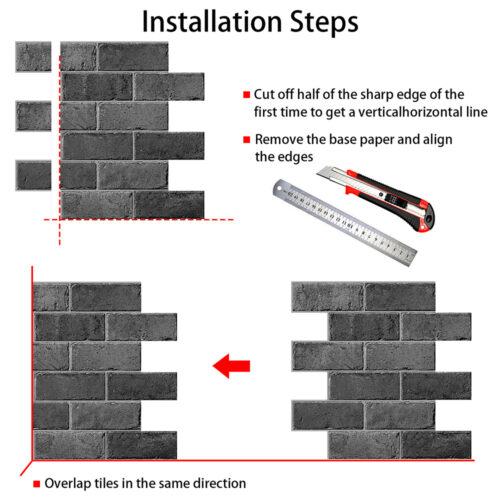 how to install grey brick tile