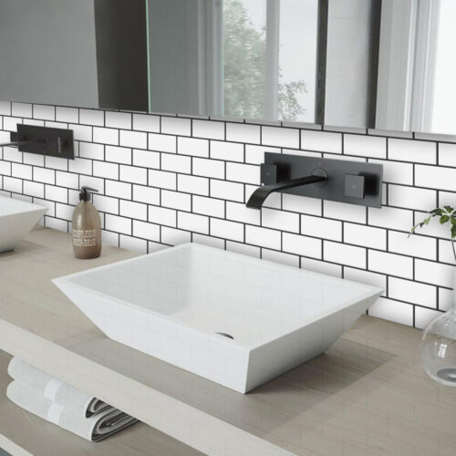 peel and stick white subway tiles for bathroom backsplash