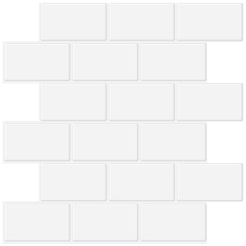 pure white 3d subway tile sticker