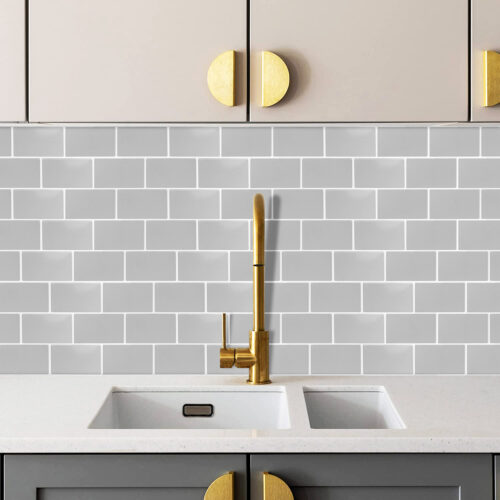 wall covering peel and stick 3d grey subway tile stickers