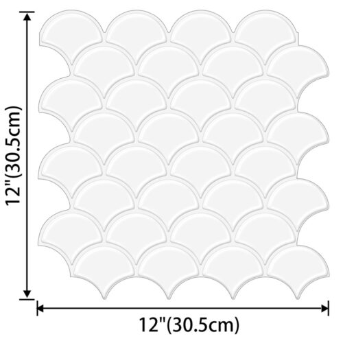 12 x 12 inch fish scale white tile