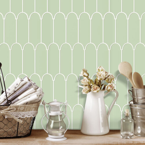 3d decorative green feather tiles