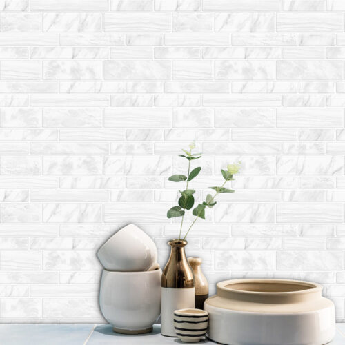 peel and stick Calacatta White Quartz Tile