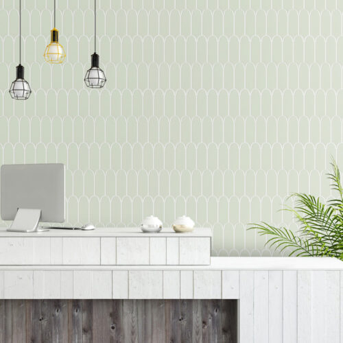 home wall covering green feather tiles