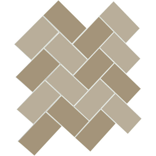 beige mosaic herringbone subway tile