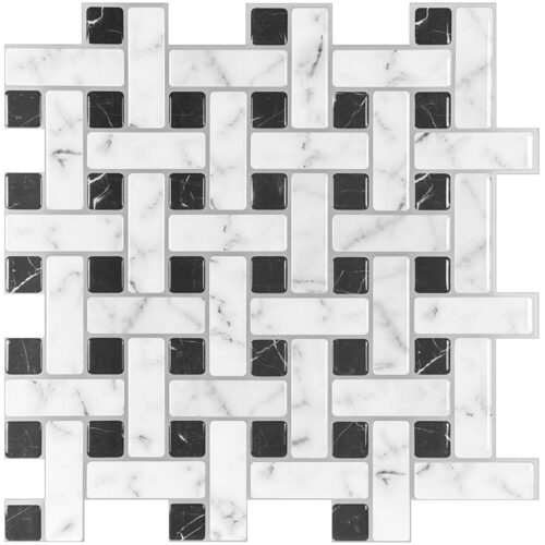 black and white marble tile