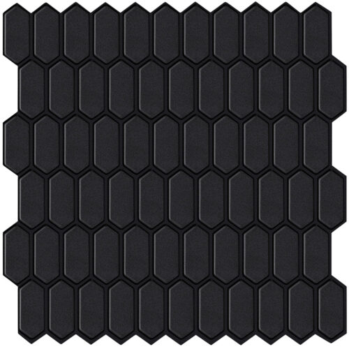 black elongated hexagon tile