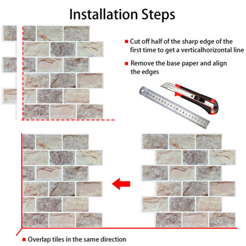 how to install peel and stick faux stone brick tile