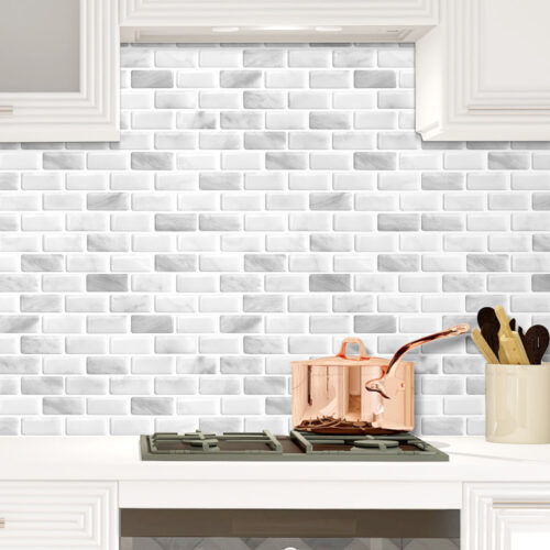 carrara marble tile backsplash kitchen