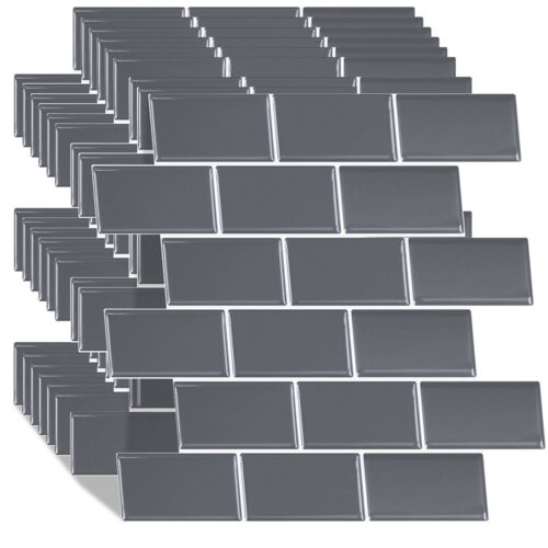 dark grey subway tile