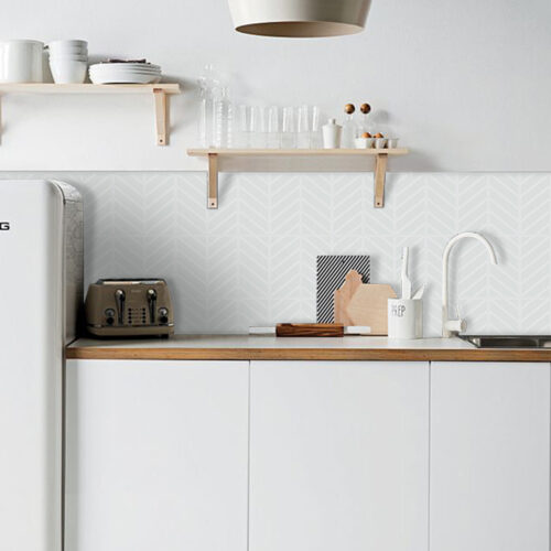 gray herringbone tiles for gray space