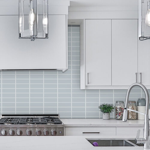 peel and stick light blue subway tile backsplash kitchen