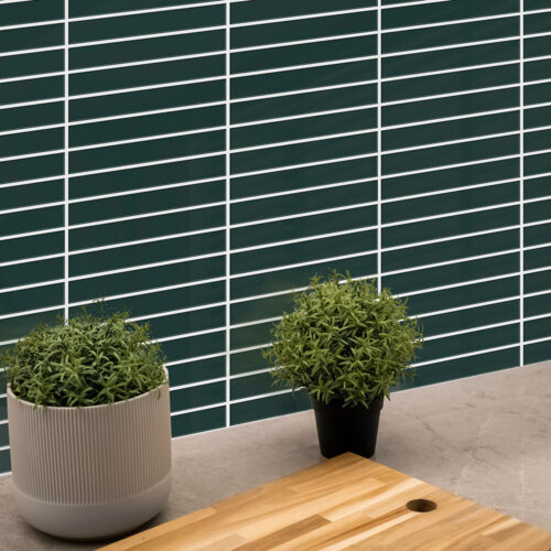 wall decor dark green finger tile backsplash