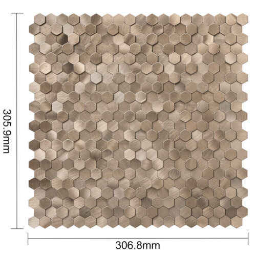 12 x 12 inch small hexagon mosaic copper honeycomb tile