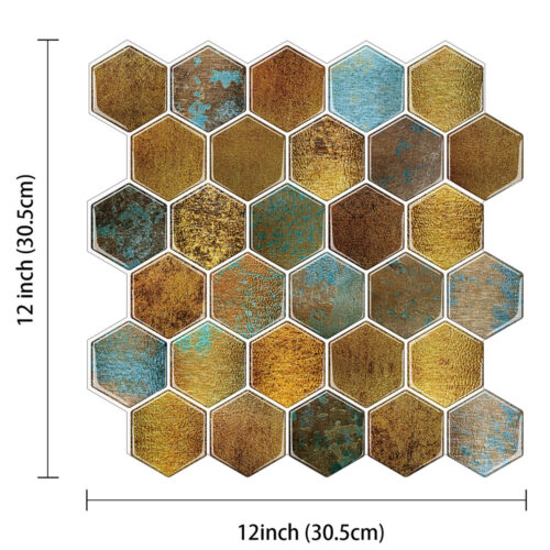 12 x 12 hexagon bronze backsplash tile