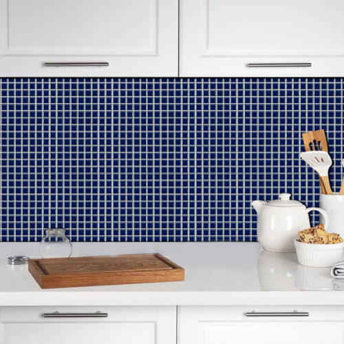 self adhesive kitchen mosaic blue tile