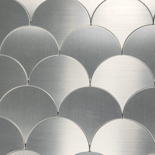 fish scale brushed steel tile