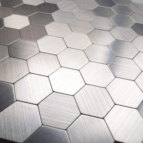 glossy hexagon stainless steel tile