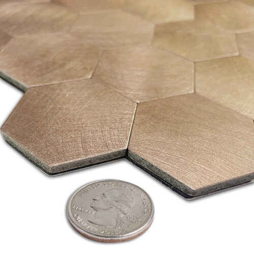 adhesive thick copper hexagon tile