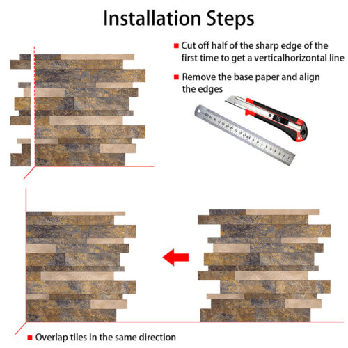 easy to install self-adhesive rustic mosaic tile