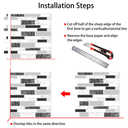 easy to install black and white marble vinyl tile