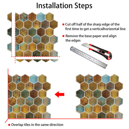 bronze hexagon tile installation steps