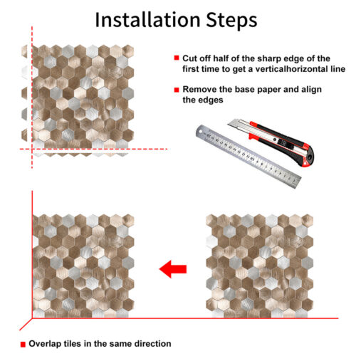 easy to install peel and stick instant mosaic metal tiles