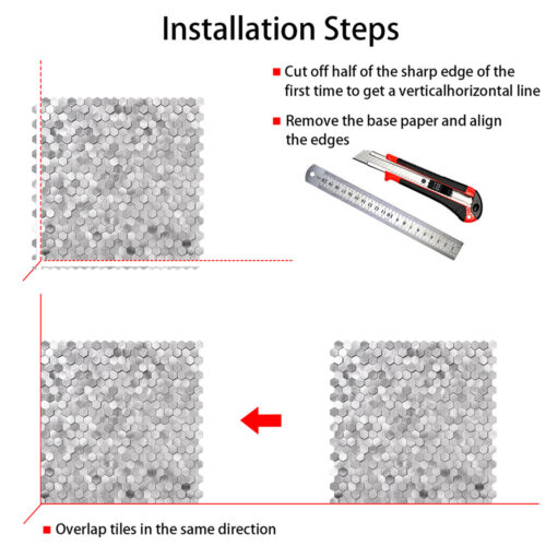 easy to install adhesive aluminum mosaic honeycomb tile