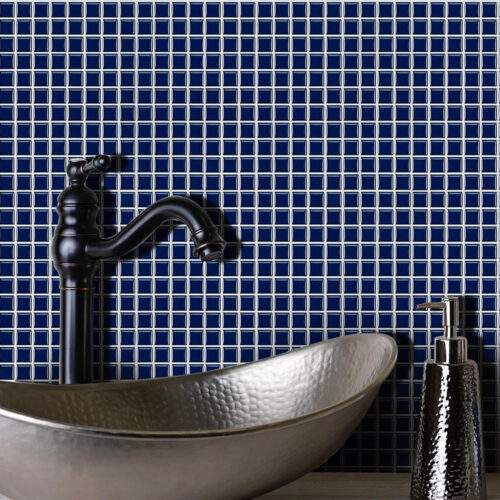 blue mosaic bathroom tile