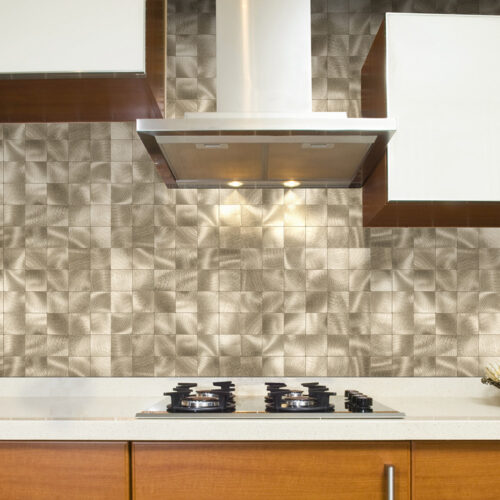 adhesive square tile backsplash kitchen